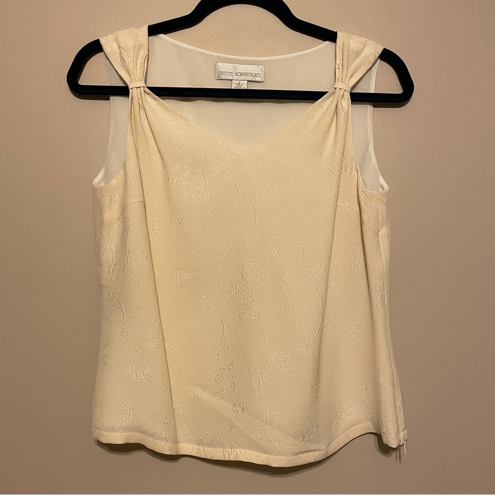 Petite Sophisticate Vintage ivory blouse S